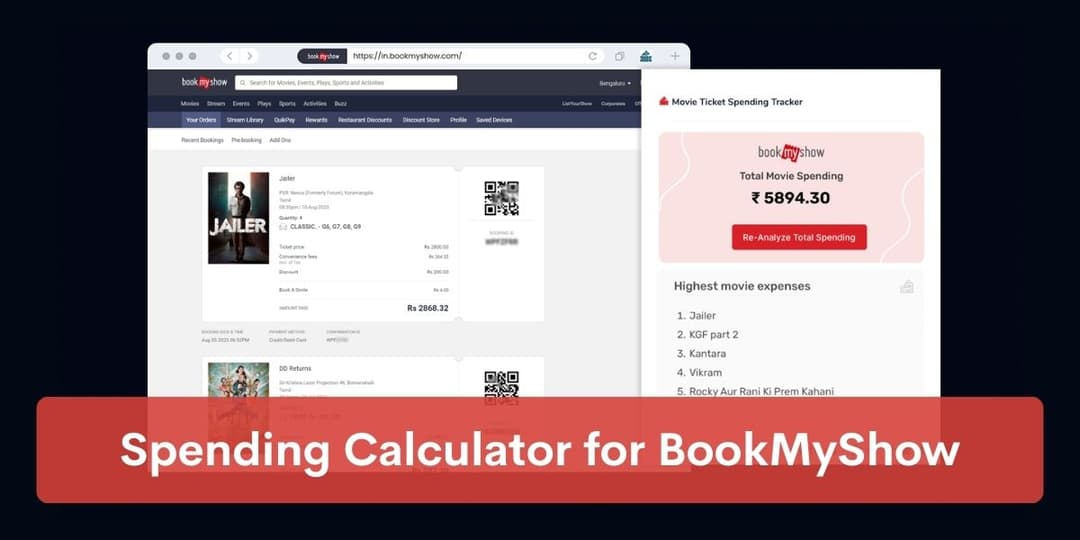 Spending Calculator for Book My Show 6